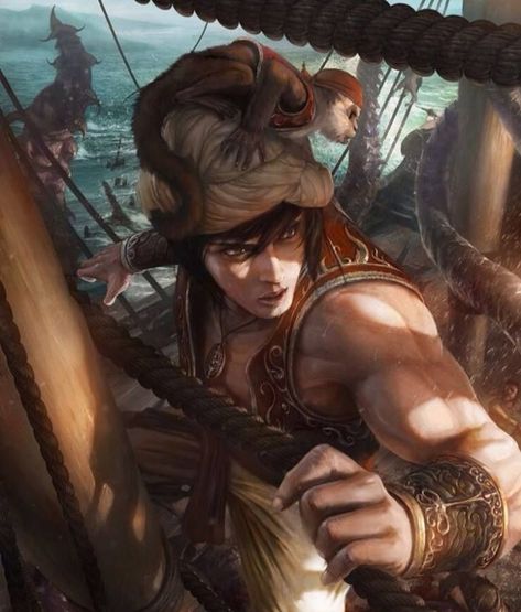 Sailor monk, the monastery is the ship Creature Fantasy, Monkey Island, Pirate Art, Heroic Fantasy, Pirate Life, Male Character, Human Male, Fantasy Male, Fantasy Rpg