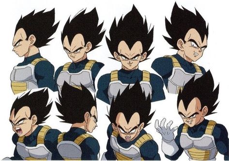 Vegeta Reference Sheet, Vegeta Character Sheet, Dragon Ball Art Style Reference, Vegeta Reference, Shintani Dragon Ball, Shintani Style, Vegeta Manga, Vegeta Anime, Inuyasha And Kagome