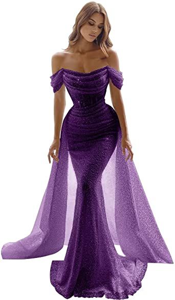 Bride 2024, Dresses For Bride, Purple Prom, Detachable Train, Mermaid Wedding Dresses, Mermaid Inspired, Sequin Prom Dresses, Mermaid Evening Dresses, Dresses For Women