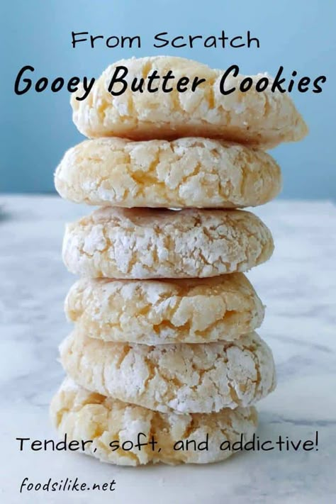 Soft Butter Cookies, Butter Cake Cookies, Gooey Butter Cookies, Gooey Butter, Cookies From Scratch, Gooey Butter Cake, Butter Cookies Recipe, Ooey Gooey, Köstliche Desserts