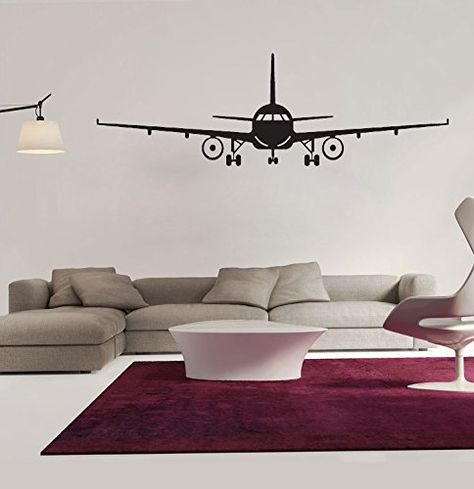 $13.89  - ZXWFOBEY DIY Military Army Cargo Airplane Silhouette Sticker Decal Flying Pilots Home Decor Wall Decals 394x126 *** Be sure to check out this awesome product. (This is an affiliate link) #WallStickersMurals Airplane Silhouette, Airplane Wall, Living Room Ornaments, Surface Decoration, Decoration Stickers, Wall Door, Background Decoration, Boy Bedroom, Wallpaper Decor