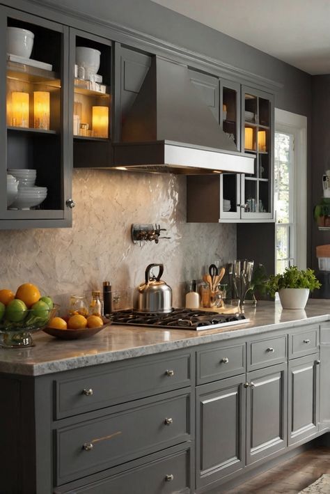 Discover the top 9 color combinations that perfectly complement a gray kitchen. Elevate your interior design routine with these stunning decor ideas. #ad   Read MORE ABOUT Top 9 Best Color Combinations that Go with Gray Kitchen   kitchen color ideas, cabinet colors, best kitchen colors, gray kitchen decor, interior paint colors