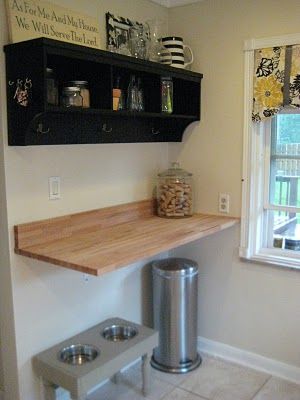 floating butcher block- from Ikea, mounted on wall brackets. Neat Idea. Something like this might be nice in our kitchen one day! Kitchen Countertops Organization, Floating Countertop, Butcher Block Ideas, Ikea Butcher Block, Kitchen Bar Table, Floating Table, Table Ikea, Butcher Blocks, Wood Epoxy