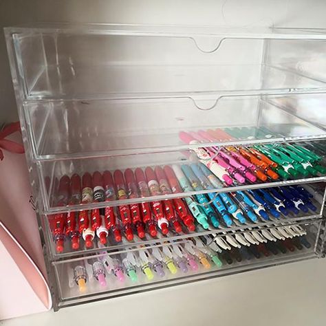 Transparent Acrylic Stationery Organizer | A Lot Mall Acrylic Organizer Stationery, Pen Organization Diy, Pens Organization Ideas, Acrylic Organizer Ideas, Pen Storage Ideas, Stationary Organization Desk, Aesthetic Stationary Organization, Markers Organization, Marker Storage Ideas