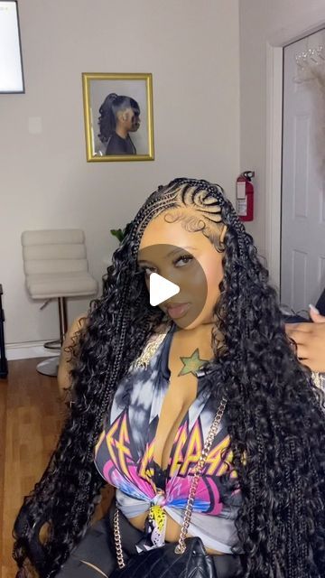 South Jersey Hairstylist on Instagram: "I JUST GET IT DONEEE🥶🔥🔥  STYLE: Boho Fulani Braids (FULL) LENGTH: Knee  🎀 BOOK NOW! LINK IN BIO - - - -  #boho #bohobraids #bohoknotless #bohoknotlessbraids #bohemian #bohemianbraids #bohemianknotless #bohemianknotlessbraids #vacation #njbraider #southjersey #southjerseybraider #fulanibraids #fulani #freestyle #design #designerbraids" Boho Knotless Braids With Cornrows, Trible Braids Freestyle Boho, Boho Ponytail Braid, Feed In Boho Braids, Cornrow Boho Braids, Boho Knotless Braids Bob Styles, Boho Lemonade Fulani Braids, Bohemian Cornrows Braids, Fulani Bohemian Braids