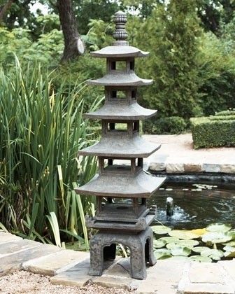 Garden Pagoda, Eastern Architecture, Japanese Garden Lanterns, Japanese Stone Lanterns, Small Japanese Garden, Pagoda Garden, Japanese Garden Landscape, Japanese Tea House, Japanese Tea Garden