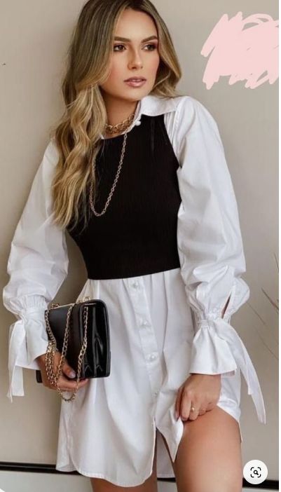 Simple Winter Outfits, Black And White Outfit, Simple Fall Outfits, Foto Tips, White Outfit, Outfit Inspiration Fall, White Shirt Dress, Outfit Inspo Fall, Fall Fashion Outfits