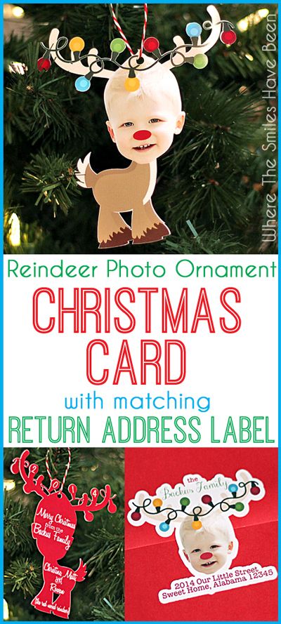 Reindeer Photo Ornament Christmas Card and Silhouette GIVEAWAY! Reindeer Photo Ornament, Reindeer Photo Craft, Christmas Ornaments Homemade Kids Picture, Christmas Craft Picture, Kid Picture Ornaments Diy, Diy Christmas Cards With Photo, Reindeer Photo, Picture Ornaments, Christmas Card Ornaments