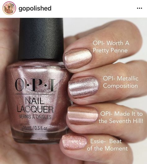 Opi Copper Nail Polish, Opi Salty Sweet Nothings, Opi Intentions Are Rose Gold, Opi Champagne Nail Polish, Opi Holiday Nails, Bronze Pedicure, Opi Fall 2023 Collection, Winter Nude Nails, Opi 2023