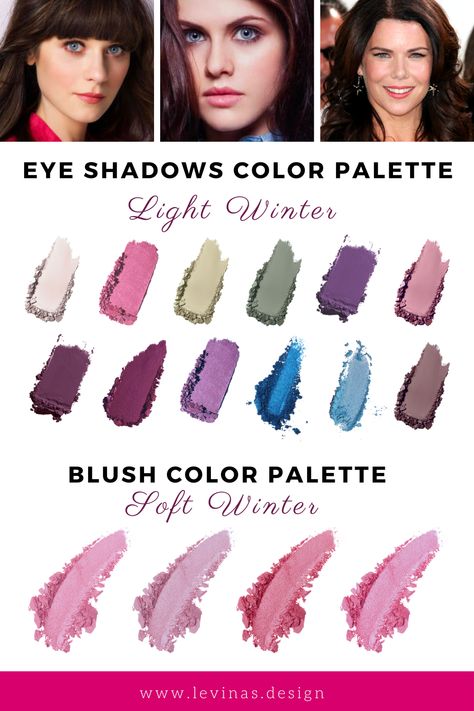 Light Winter Color Palette, Outfit Color Schemes, True Winter Palette, True Winter Color Palette, Makeup Recommendations, Analogous Color, Cool Winter Color Palette, Blush Color Palette, Clear Winter