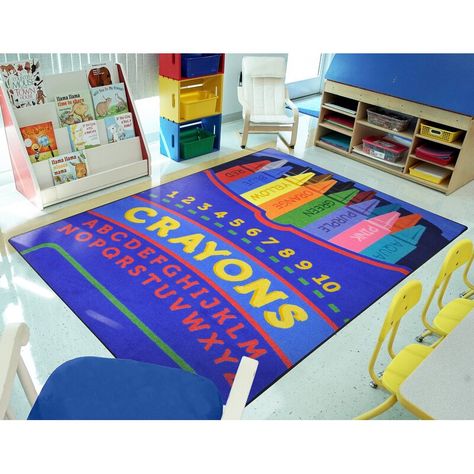 Joy Carpets Kids Rug | Wayfair Crayon Decorations, Boho Apartments, St Patricks Crafts, Classroom Rug, Kids Area Rugs, Pick A Color, Art Centre, Color Crayons, Nursery Furniture Sets