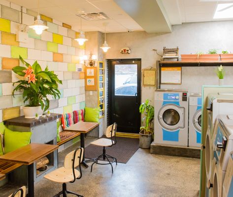 A Laundromat Owner’s Guide to Increasing Profit - Laundrylux Laundromat Ideas, Laundromat Design, Start A Laundromat, Cute Laundromat, Owning A Laundromat, Laundromat Aesthetic, Retro Laundromat, Unique Laundromats, Laundromat Business