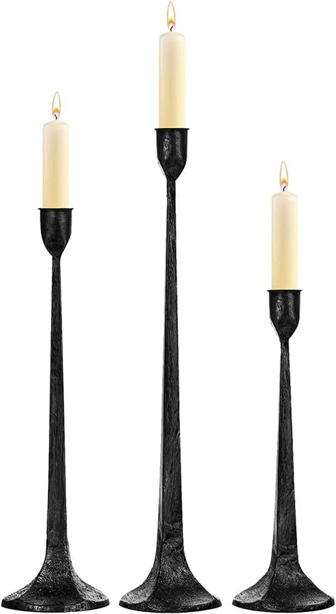 Amazon.com: Iron Taper Candle Holder Set of 3 - Decorative Tall Candle Stand, Candlestick Holder for Wedding, Dining Table, Party Decoration : Home & Kitchen Wedding Dining Table, Cast Iron Candle Holder, Wrought Iron Candle Holders, Iron Candle Holders, Wrought Iron Candle, Tall Candle Holders, Iron Candlesticks, Iron Candle Holder, Taper Candle Holder