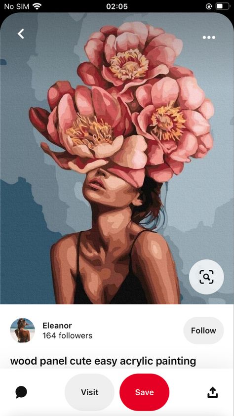 Woman With Flowers, Art Painting Gallery, Abstract Portrait, Beginner Painting, Flower Art Painting, Art And Illustration, Contemporary Modern Art, Painting Art Projects, Portrait Art