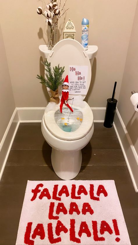 Elf Ice Fishing, Elf On The Shelf Ideas Fishing, Elf On The Shelf Fishing Ideas, Elf Of The Shelf, Elf Notes, Elf Activities, Xmas Elf, Elf Fun, All Jokes