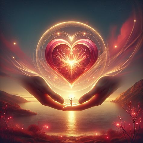 An AI-art of love; glowing heart radiates warmth, hands symbolize unity. Peaceful sunset landscape in soft hues of red, pink, and gold. Love is just a click away! Link in profile. #AIart #LoveArt #RomanticImagery #PeacefulLandscape #SymbolOfUnity #RomanticColors Intertwined Hands, Beginner Art, Wall Decor Crafts, Mosaic Diy, Paint By Number Kits, Spiritual Art, Art Kit, Bedroom Art, Diamond Art