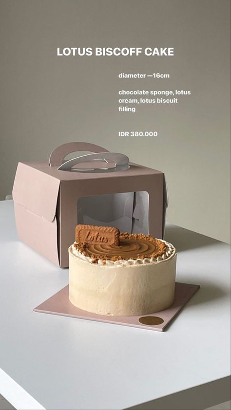 Home Bakery Desserts, Korean Bakery Aesthetic Interior, Cake Box Photography, Tiramisu Cake Aesthetic, Baking Business Aesthetic, Lotus Biscoff Cake, Bday Stuff, Biscoff Cake, Cake Cafe