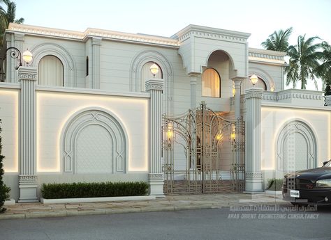 Villa in UAE on Behance Deck Gates Ideas, Yard Gates Ideas, Wood Gate Ideas, Deck Gates, Yard Gates, Deck Gate, Fence Wall Design, Taman Air, Compound Wall Design