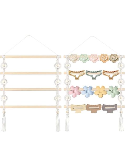 Oaoleer Macrame Claw Clip Organizer Holder, Hanging Flower Claw Clip Holder for Women Girls,Hair Clip Hair Accessories Organizer Wall Hanging Home Decor for Wall,Door,ClosetI discovered amazing products on SHEIN.com, come check them out! Claw Clip Holder, Claw Clip Organizer, Hair Accessories Organizer, Hair Clip Organizer, Flower Claw Clip, Clip Organizer, Simpul Makrame, Hair Clip Holder, Accessories Organizer