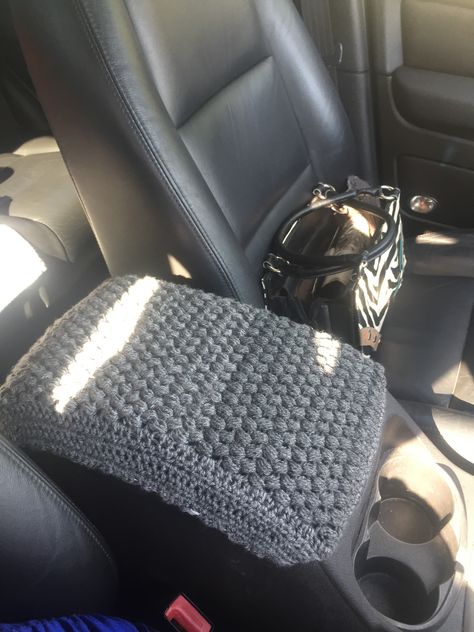 If you would like the pattern for this please message me Crochet Car Armrest Cover, Crochet Car Center Console, Crochet Dashboard Cover, Crochet Console Cover Pattern, Crochet Center Console Cover Free Pattern, Crochet Car Console Cover Free Pattern, Crochet Console Cover, Crochet Car Console Cover, Crochet Center Console Cover