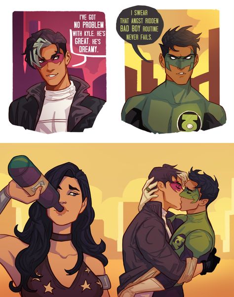 mostly void Jason Todd Ships, Jason Todd X Kyle Rayner, Dc X Dp, Dp X Dc, Red X Dc, Dc Ships, Dc Comics Funny, Batfamily Funny, Red Hood Jason Todd