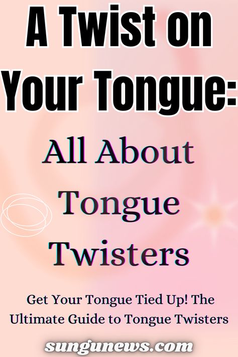 Get ready to twist your tongue! This ultimate guide to tongue twisters explores everything from beginner-friendly phrases to challenging British twisters. Discover the meaning, benefits of tongue twisters, and fun games to play! Fun Games To Play, Romantic Questions, Tongue Twisters, Tongue Tie, Fun Games, Games To Play, Knowing You, Meant To Be, Twist