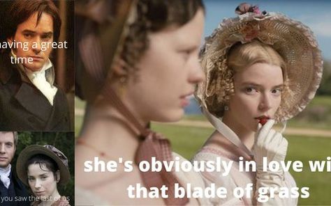 With Emma out in theaters, we take a look at some of the best memes that Jane Austen film characters have inspired. Jane Austen Funny, Jane Austen Memes, Pride And Prejudice Funny, Austenland Movie, Jane Austen Emma, Jane Austen Movies, Film Character, Film Characters, Persuasion Jane Austen