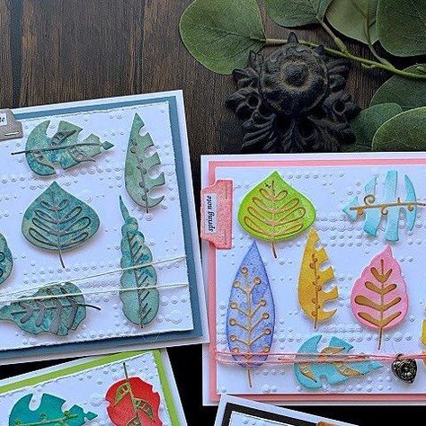 Tim Holtz Leaves, Sizzix Artsy Stems Cards, Tim Holtz Skeleton Leaves Cards, Tim Holtz Funky Foliage, Sizzix Leaf Fragments Dies, Sizzix Artsy Leaves, Tim Holtz Artsy Leaves, The 4 Seasons, Spring Leaves