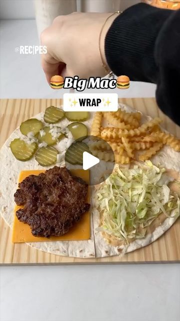 Recipes on Instagram: "Prepare for flavor 🤤🍔 This Big Mac Wrap puts a spin on the fast food favorite 🤩🍔 Send this to a friend that loves Big Macs 😍 #bigmacwrap #bigmac #wrap #burger#bigmacsauce #burgerwrap #easyrecipes #dinnerrecipes#cheese" Big Mac Wraps Healthy, Big Mac Tortilla Wrap, Big Mac Wrap Recipe, Big Mac Crunch Wrap, Big Mac Wrap, Wrap Burger, Burger Wrap, Crunch Wrap, Healthy Wraps