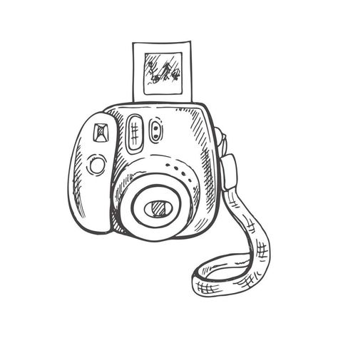 Hand drawn  sketch of Camera, Shooting equipment. Vintage vector illustration isolated on white background. Doodle drawing. Digital technology. Camera Lense Drawing, Sketch Of Camera, Digital Camera Drawing, Technology Drawing Ideas, Drawing Of Camera, Camera Drawing Sketches, Camera Drawing Art, Phone Sketch, Camera Sketch