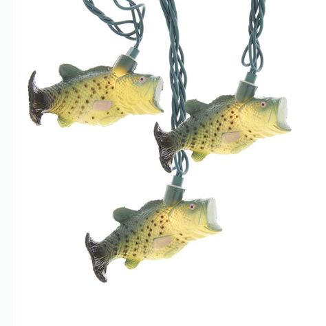 PRICES MAY VARY. Made of PVC, bulb, iron, and copper Storing Christmas Decorations, Copper Uses, Fishing Christmas, Bass Fish, Yellow Textures, Novelty Lights, Indoor String Lights, Fun Christmas Decorations, Novelty Lighting