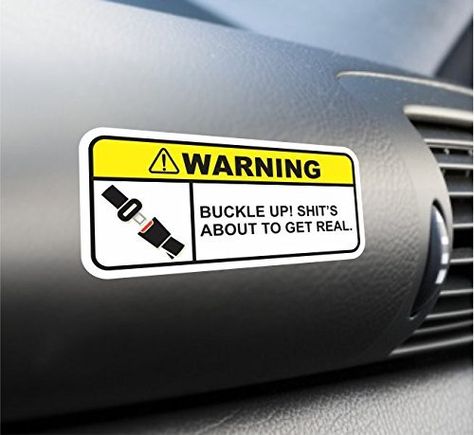 (2X) Funny Buckle Up Warning Sticker Set Vinyl Decal For Car Truck SUV Dashboard Car Sticker Ideas, Cool Car Stickers, Freetime Activities, Warning Sticker, Jeep Stickers, Funny Car Decals, Jeep Decals, Jdm Stickers, Car Sticker Design