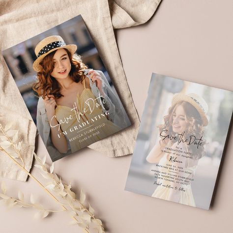 Graduation Save the Date Photo Party Announcement - College Graduation Presents Save The Date Graduation, Graduation Save The Date, Graduation Party High, Photo Party, Graduation 2024, Date Photo, High School Graduation Party, Photo Save The Date, Graduation Presents