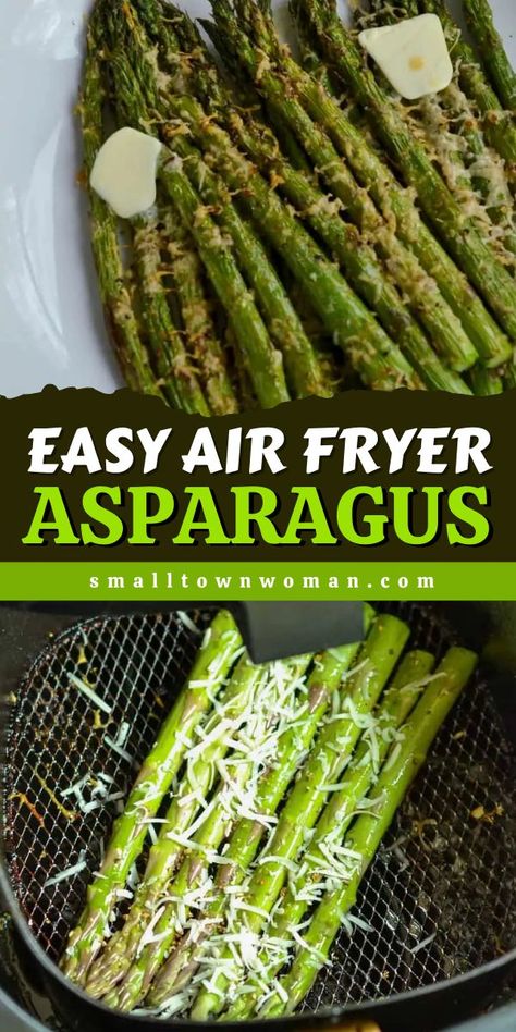 This Easy Air Fryer Asparagus recipe is the perfect veggie side for dinner! This low-carb and healthy vegetable sides dish features asparagus brushed with vegetable oil and sprinkled with lemon pepper and salt. Save this to your Low Carb Recipes board! Air Fried Asparagus, Asparagus Air Fryer, Breakfast Air Fryer, Low Calorie Side Dishes, Air Fryer Sides, Fried Asparagus, Air Fryer Asparagus, Air Fryer Side Dishes, Air Fryer Dessert Recipes