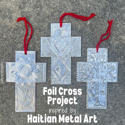 Cross Art Projects For Kids, Cross Vbs Craft, Cross Art Projects, Bible Art Projects, Cross Art For Kids, Christian Easter Art Projects, Teen Vbs Craft Ideas, Lent Art Projects, Christian Elementary Art