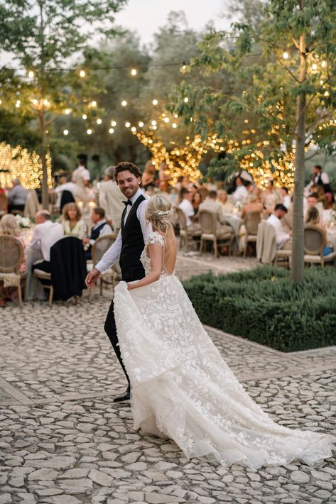 bride and groom walking to their summer wedding reception at finca serena in mallorca Majorca Wedding, Finca Wedding, Mallorca Wedding Invitation, Mallorca Wedding, Menorca Wedding Venues, Mallorca Finca Wedding, Mallorca Wedding Venues, Wedding In Mallorca, Marbella Wedding Venues