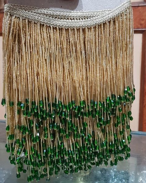 Saree Kuchu New Designs, Hanging Tassels, Saree Kuchu Designs, Latest Blouse Designs Pattern, Layered Beaded Necklaces, Emb Designs, Diy Bead Embroidery, Designer Blouse Patterns, Baby Frocks Designs