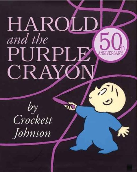 Harold from Harold and the Purple Crayon (One of my favorite authors and illustrators) Harold And The Purple Crayon, Crayon Book, Comic Sketch, Purple Crayon, Classic Childrens Books, Book Creator, Childhood Books, Preschool Books, Children's Literature