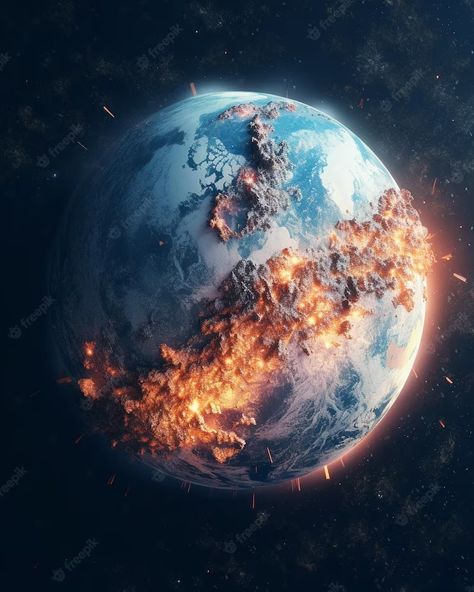 Earth Burning, Flames Illustration, Planet Earth, Image Illustration, Beautiful Landscapes, High Quality Images, Planets, High Quality, Quick Saves