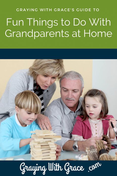 Every grandparent has times when they struggle with entertaining their grandkids without resorting to TV's and tablets. And, sometimes you just don't feel like going anywhere either. Show this list of fun things to do with grandparents at home to your grandkids and let them choose an activity. Their pick just might surprise you. Crafts To Do With Grandkids, Fun Things To Do With Grandparents, Things To Do At Grandmas House, Activities To Do With Grandparents, Activities With Grandparents, Games To Play With Grandparents, Fun Things To Do With Grandma, Things To Do With Grandma, Things To Do With Your Grandma