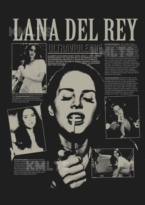 Lana Del Rey Poster, Photographie Indie, Lana Del Rey Ultraviolence, Grunge Posters, Y2k Posters, Lana Del Rey Love, Posters To Print, Posters For My Room, Music Poster Design