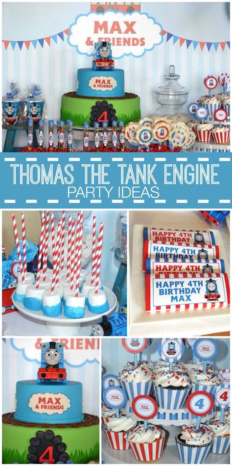 Thomas Train Birthday, Train Theme Birthday Party, Thomas Birthday Parties, Thomas The Train Birthday Party, Birthday Cupcakes Decoration, Thomas The Train Party, Thomas Birthday, Trains Birthday Party, Third Birthday Party