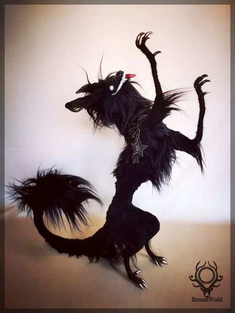 Fantasy Creature Art Doll, Rabbit Monster, Animal Art Doll, Creepy Stuffed Animals, Creepy Creatures, Creepy Animals, Halloween Creatures, Mythical Animals, Mythical Animal