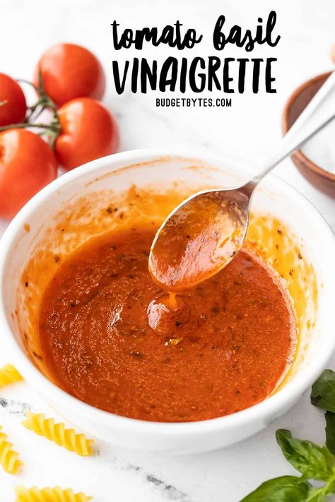 Tomato Italian Dressing, Tomato Basil Vinaigrette Dressing, Tomato Basil Vinaigrette, Sweet Basil Vinaigrette Dressing, Tomato Basil Salad Dressing, Tomatoe Vinaigrette, Fresh Tomato Recipes Salad, Pasta Salad Vinaigrette, Tomato Vinaigrette Dressing