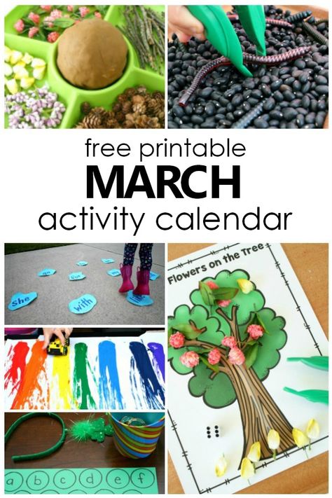 March Preschool Activities and Fun Things to Do With Kids - Fantastic Fun & Learning Montessori Spring, April Themes, March Preschool, April Preschool, Spring Theme Preschool, Spring Themes, Activity Calendar, Preschool Spring, April Activities