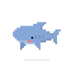 Shark by Lucile Patron 280 X 280 Pixels Icon, 32bit Pixel Art, Shark Pixel Art, 32 Bit Pixel Art, Pixel Animals, How To Pixel Art, Piskel Art, Pixel Characters, Pixel Animation