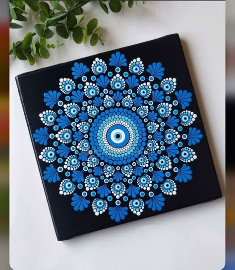 Mandala Art On Canvas, Mandala On Canvas, Dot Mandala Art, Dot Painting Tools, Diy Pottery Painting, Easy Mandala Drawing, Mandala Canvas, Stone Art Painting, Look Attractive