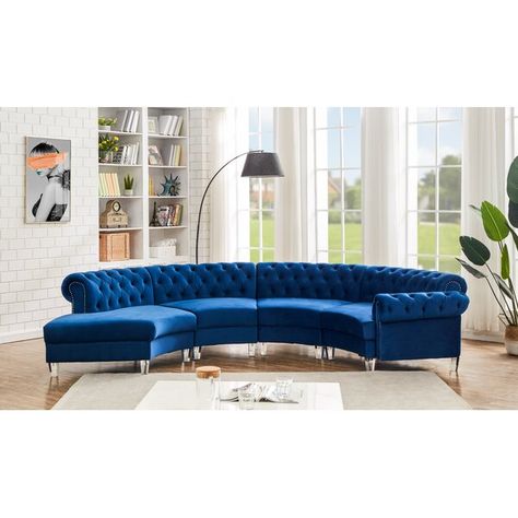 Blue Sectional, Curved Sectional, Velvet Sectional, Beautiful Sofas, Sectional Sofa Couch, Curved Sofa, Upholstered Sectional, Corner Sectional, Modular Sectional