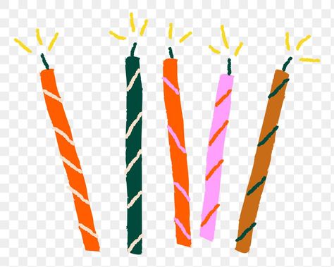 Birthday Candle Illustration, Birthday Candle Drawing, Candle Doodle, Candle Png, Happy Birthday Doodles, Candle Graphic, Birthday Setup, Happy Birthday Stickers, Candle Illustration