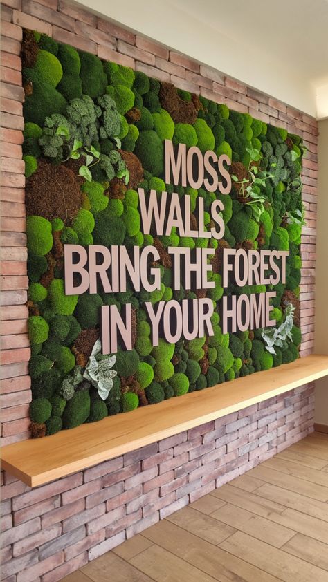 Here is a detailed and engaging product description for the Moss Walls Bring the Forest In Your Home:

Transform any space into a serene oasis with our living Moss Walls, featuring genuine moss grown on a durable mesh backing for a lush, organic look and feel. These self-sustaining walls require minimal maintenance and provide natural air purification, reducing stress and promoting wellness. Perfect for living rooms, offices, and meditation spaces, our Moss Walls bring the beauty of the forest i Faux Living Wall Indoor, Bring The Outdoors Inside, Moss Walls, Living Walls, Outdoors Inside, Popular Decor, Nature Inspired Decor, Moss Wall, Preserved Moss